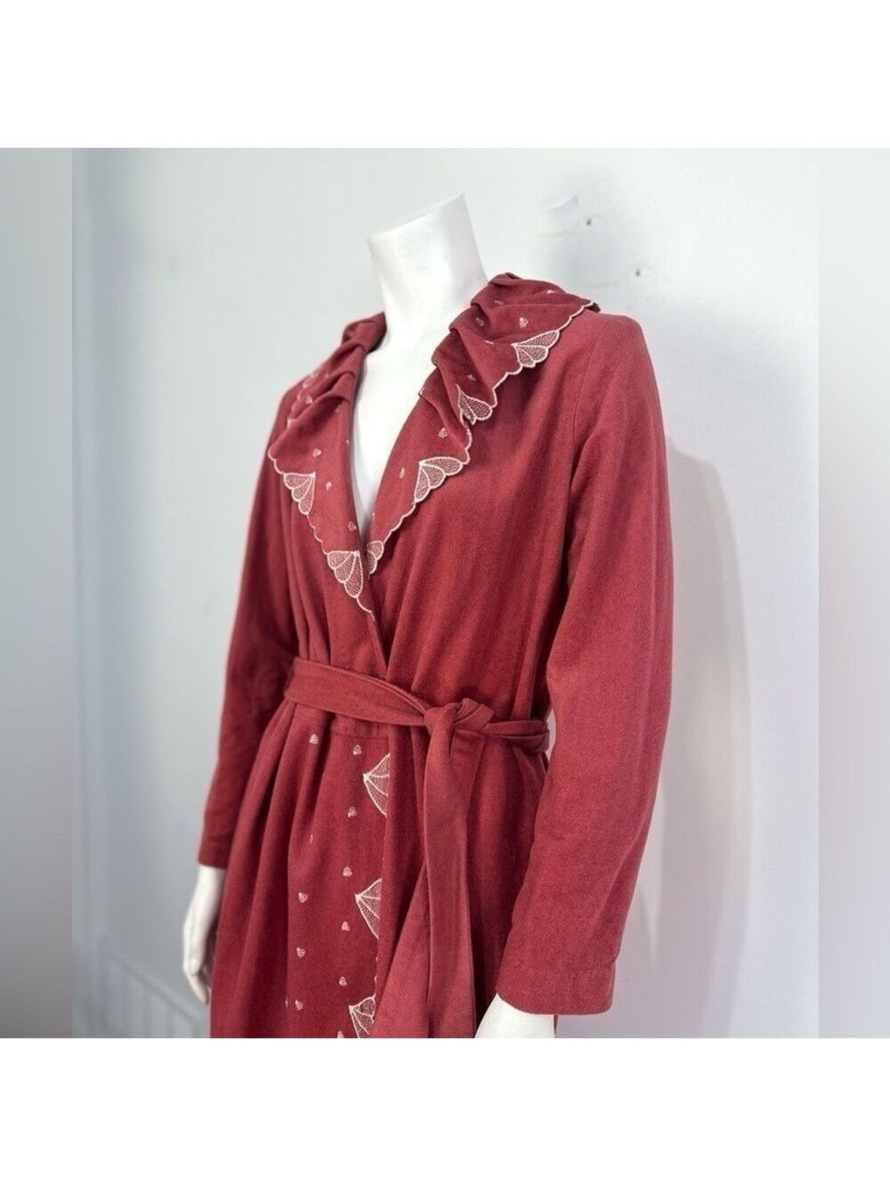 Vintage Diamond Tea Gown 70’s Embroidered Robe Sz Medium - Picture 6 of 15